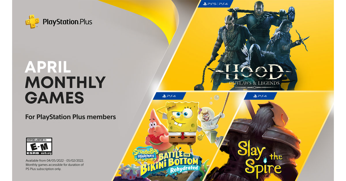 ประกาศรายชื่อ เกมฟรี PS Plus ประจำเดือน เม.ย. 2022 Hood: Outlaws & Legends, SpongeBob, และ Slay the Spire